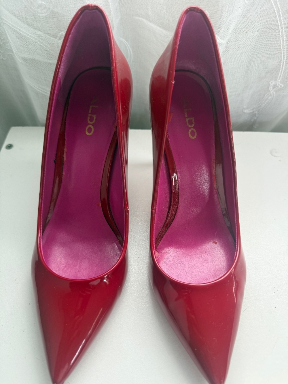 Patent Red Leather Pumps